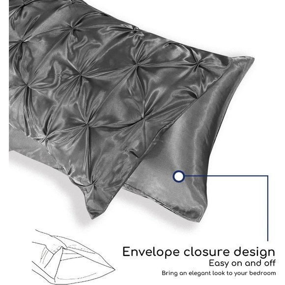 New Satin Comforter King 8 Pieces - Luxurious Pinch Pleat Bedding Set wi… - Picture 6 of 9